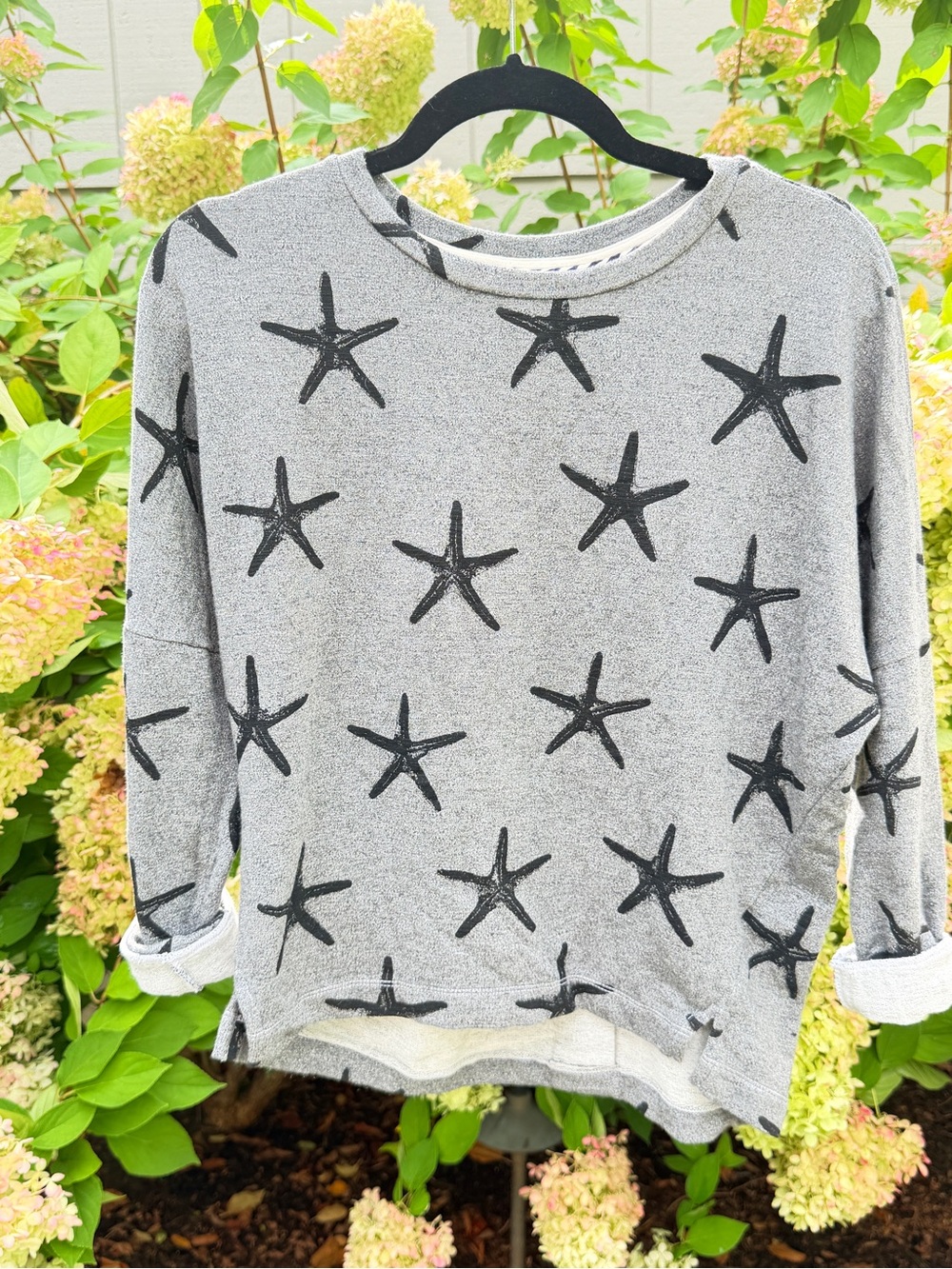 Sundry Gray Star Print Sweatshirt